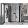Mexen Mist L Left Hinged Shower Door 155 cm, Black Frame, Black - 8A4L-155-001-70-70-L