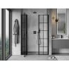Mexen Mist L 155 cm Hinged Shower Door, Left Side, Black Grid, Black - 8A4L-155-001-70-77-L