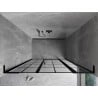 Mexen Mist L porte de douche pivotante droite 135 cm, grille noire, noir - 8A4L-135-001-70-77-P