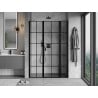 Mexen Mist L porte de douche pivotante droite 150 cm, grille noire, noir - 8A4L-150-001-70-77-P