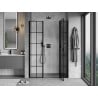 Mexen Mist L right hinged shower door 150 cm, black grid, black - 8A4L-150-001-70-77-P