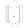 Mexen Pretoria Duo cabina de ducha abatible 80 x 80 cm, transparente, dorada - 852-080-080-50-00-02