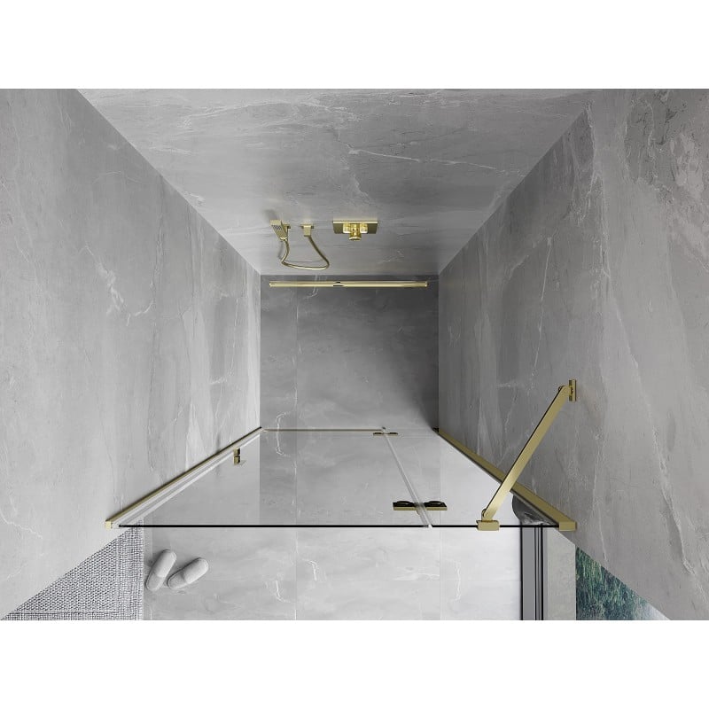 Mexen Mist-H porte de douche battante droite 80 cm, transparent, doré - 8A5-080-000-50-00-P