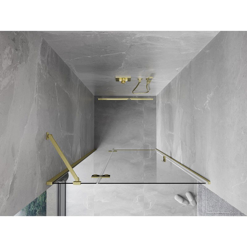 Mexen Mist-H lénks opdrobar Duschdier 75 cm, transparent, gebierscht Gold - 8A5-075-000-55-00-L