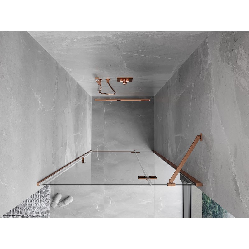 Mexen Mist-H riichter Duschdier riicht riets 75 cm, transparent, gebierzéiert Koffer - 8A5-075-000-65-00-P