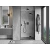 Mexen Mist-H right pivot shower door 100 cm, transparent, black - 8A5-100-000-70-00-P