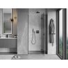 Mexen Mist-H right pivot shower door 120 cm, transparent, black - 8A5-120-000-70-00-P