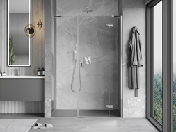 Mexen Mist-H porte de douche pivotante droite 125 cm, transparent, chrome - 8A5-125-001-01-00-P