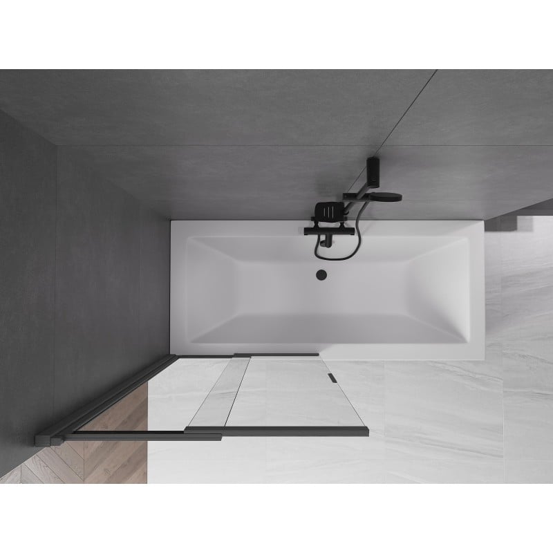 Mexen Fox 2-wing sliding bath screen 85 x 150 cm, transparent, brushed gun gray - 891-085-002-66-00