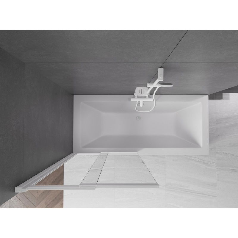 Mexen Fox 2-panel sliding bath screen 85 x 150 cm, transparent, white - 891-085-002-20-00