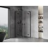 Mexen Mist L semi-circular swing shower cabin 100 x 100 cm, transparent, black - 8A33L-100-100-70-00