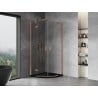 Mexen Mist semi-circular shower enclosure hinged 70 x 70 cm, transparent, brushed copper - 8A33-070-070-65-00