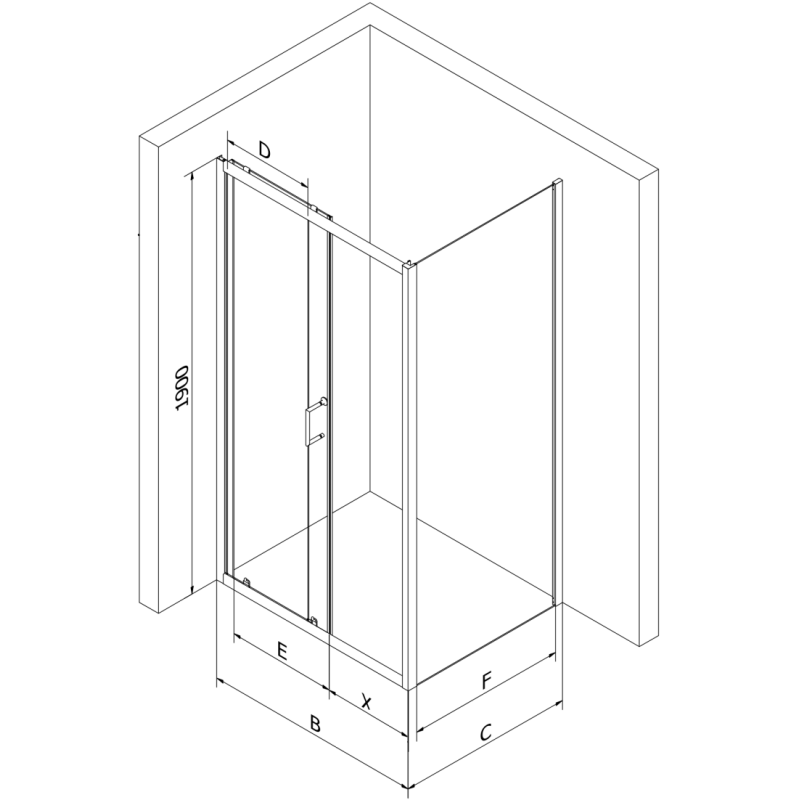 Mexen Apia kabina prysznicowa rozsuwana 95 x 70 cm, transparent, złota - 840-095-070-50-00