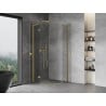Mexen Mist L cabina doccia semicircolare con porta battente 100 x 100 cm, trasparente, oro spazzolato - 8A33L-100-100-55-00