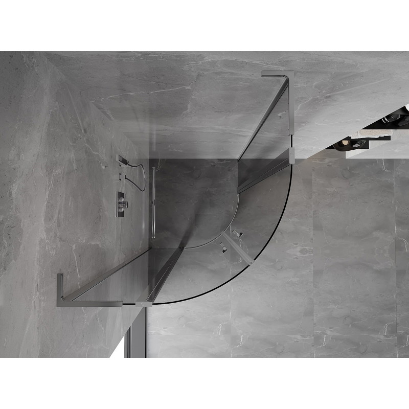 Mexen Mist L četvrtasta tuš kabina s kliznim vratima 80 x 80 cm, prozirna, krom - 8A32L-080-080-01-00