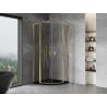 Mexen Mist L cabina doccia semicircolare apribile 100 x 100 cm, trasparente, oro - 8A32L-100-100-50-00