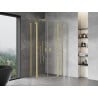Mexen Mist cabina doccia semicircolare ad anta battente 100 x 100 cm, trasparente, oro spazzolato - 8A32-100-100-55-00