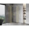 Mexen Mist L semi-circular hinged shower cabin 90 x 90 cm, transparent, brushed gold - 8A32L-090-090-55-00