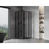 Mexen Mist semi-circular pivot shower enclosure 80 x 80 cm, black frame, black - 8A32-080-080-70-70