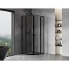 Mexen Mist L dušikabiin poolringikujuline avatav 80 x 80 cm, must raam, must - 8A32L-080-080-70-70