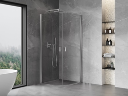 Mexen Mist poolringikujuline dušinurk, avanev 90 x 90 cm, läbipaistev, kroom - 8A31-090-090-01-00