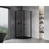 Mexen Mist cabine de douche semi-circulaire battante 70 x 70 cm, cadre noir, noir - 8A31-070-070-70-70