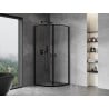 Mexen Mist semi-circular shower enclosure, hinged 70 x 70 cm, black frame, black - 8A31-070-070-70-70