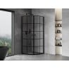 Mexen Mist cabine de douche semi-circulaire battante 80 x 80 cm, grille noire, noire - 8A31-080-080-70-77