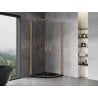 Mexen Mist semi-circular shower enclosure with hinged door 80 x 80 cm, transparent, brushed copper - 8A31-080-080-65-00