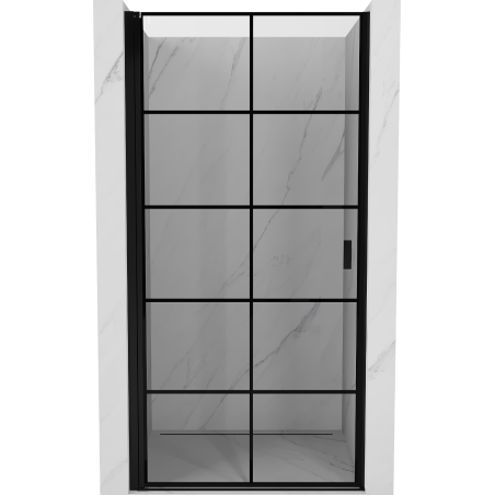 Mexen Mist-B porte de douche pivotante gauche 80 cm, grille noire, noir - 8A2-080-000-70-77-L