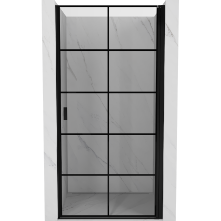 Mexen Mist-B drzwi prysznicowe uchylne prawe 80 cm, czarna kratka, czarne - 8A2-080-000-70-77-P