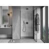 Mexen Mist-B 90 cm Right Hinged Shower Door, Black Grid, Black - 8A2-090-000-70-77-P