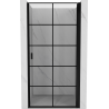 Mexen Mist-B puerta de ducha abatible derecha 100 cm, cuadrícula negra, negro - 8A2-100-000-70-77-P