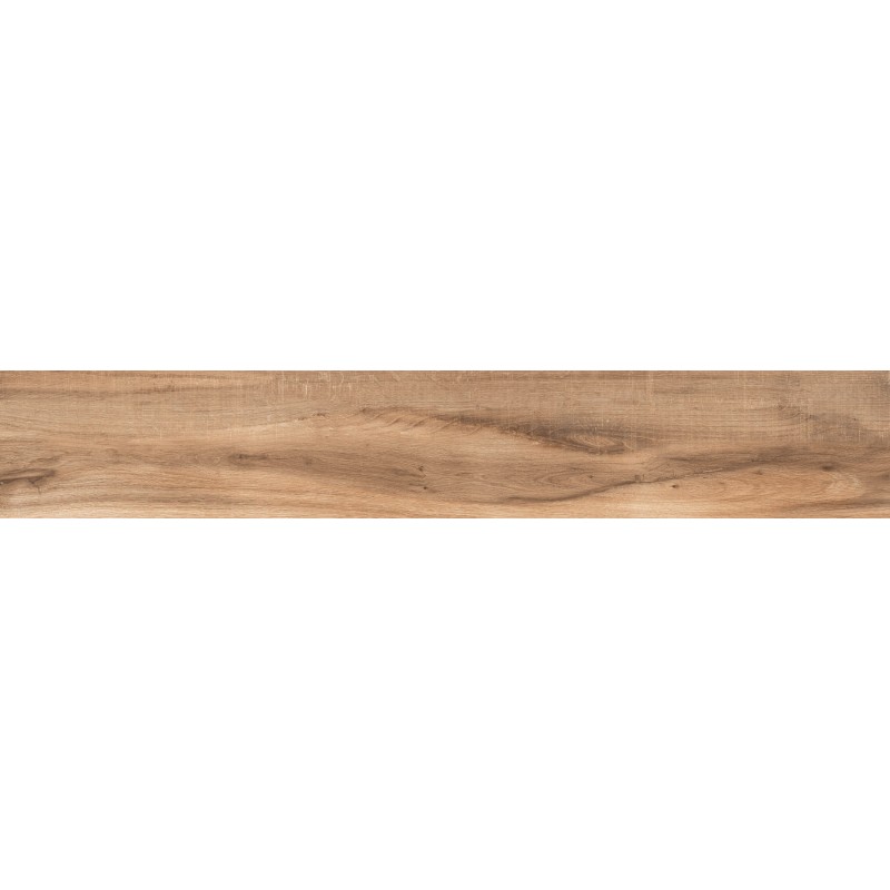 Mexen Indica Gres marrone smaltato rettificato G1, piastrella effetto legno per pavimento e parete 120 x 20 cm, opaco