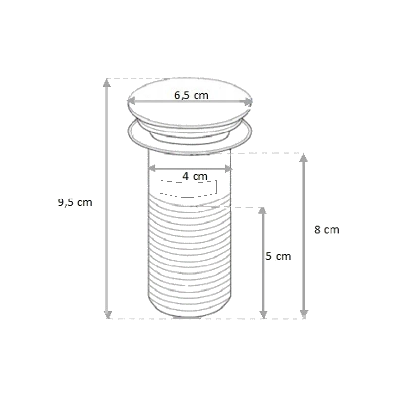 Mexen click-clack round waste with overflow, antique brass - 79920-40