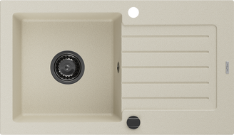 Mexen Pablo Νεροχύτης γρανίτη 1-θαλάμου με αποστράγγιση 752 x 436 mm, μπεζ, σιφόν