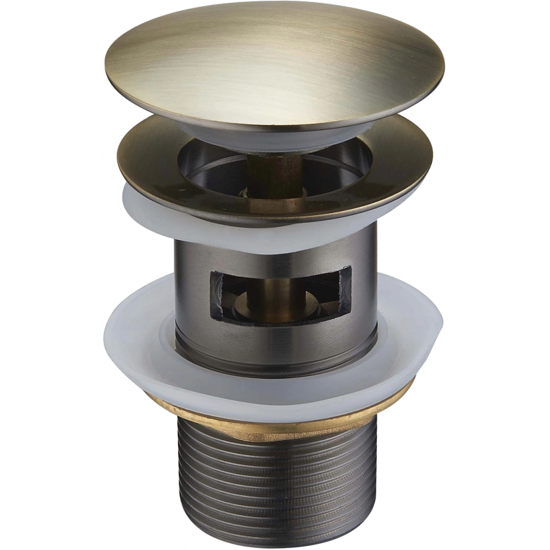 Mexen click-clack round waste with overflow, antique brass - 79920-40