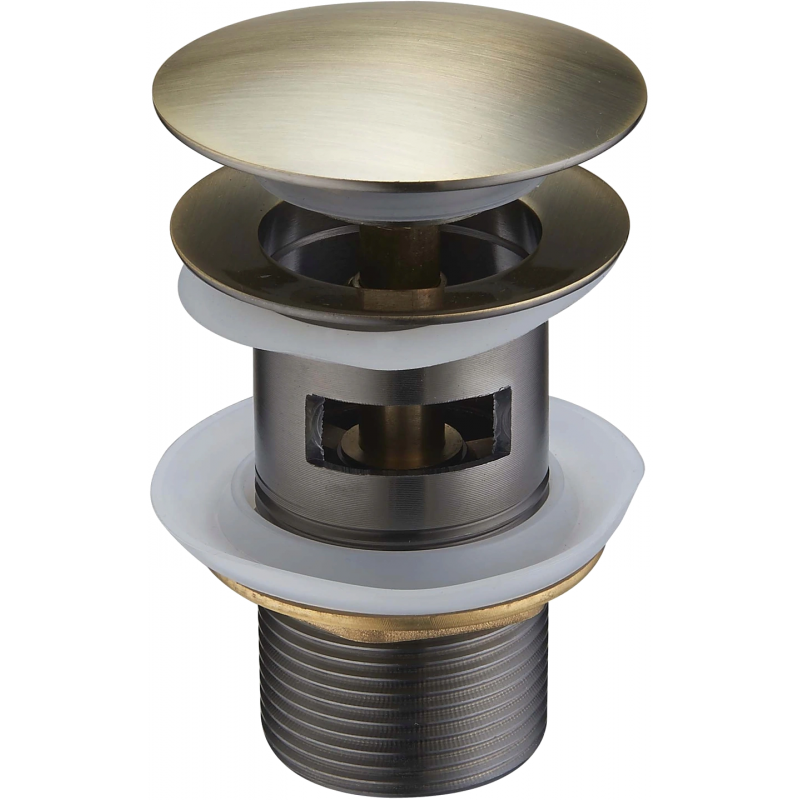 Mexen klik-klak afvoer rond met overloop, antiek messing - 79920-40