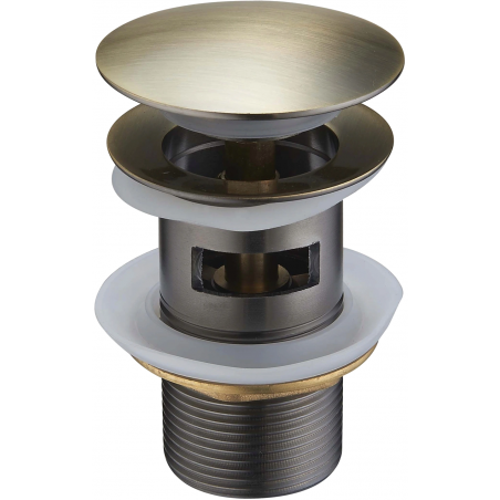 Mexen klik-klak afvoer rond met overloop, antiek messing - 79920-40