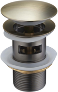 Mexen round click-clack drain with overflow, antique brass - 79920-40