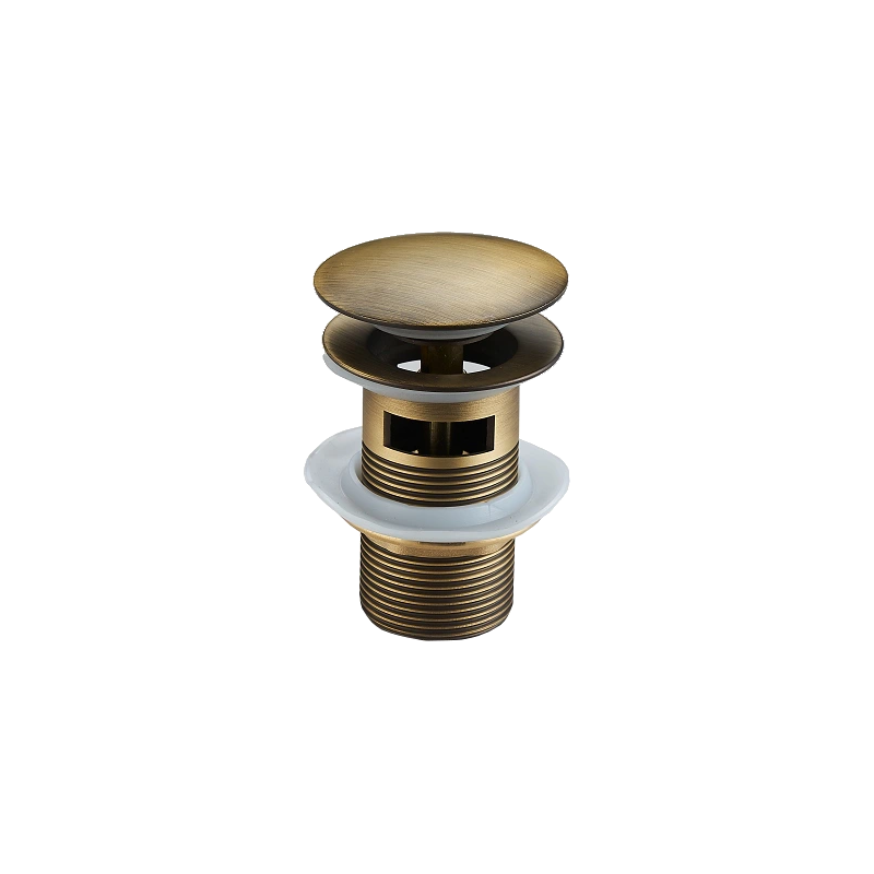 Mexen click-clack plug round with overflow, antique bronze - 79920-30