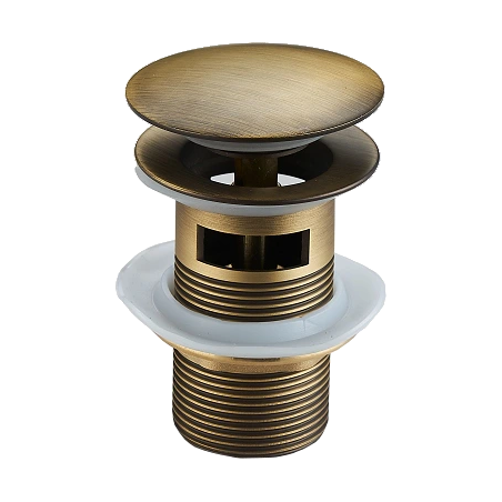 Mexen click-clack plug round with overflow, antique bronze - 79920-30