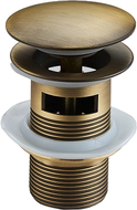 Mexen click-clack plug round with overflow, antique bronze - 79920-30