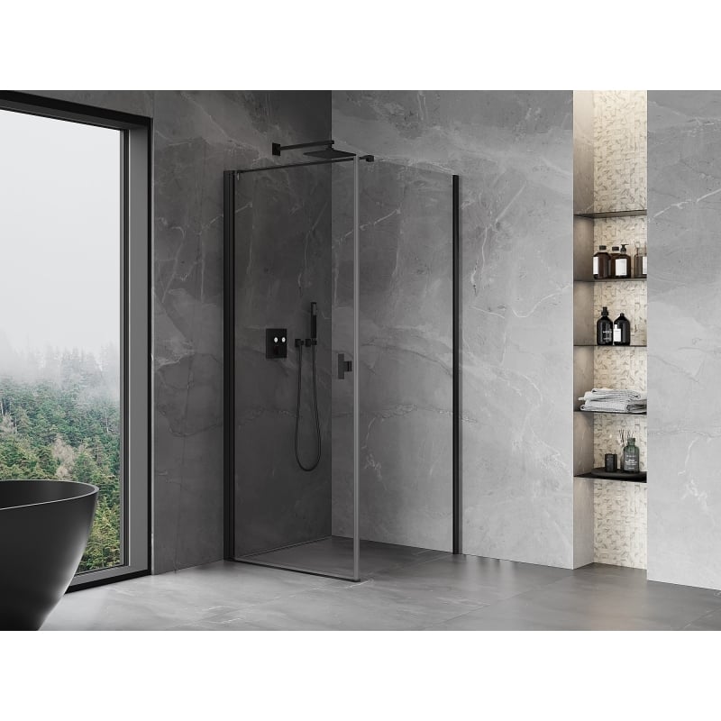 Mexen Mist-B 90 x 90 cm Pivot Shower Cabin, Transparent, Black - 8A2T-090-090-70-00