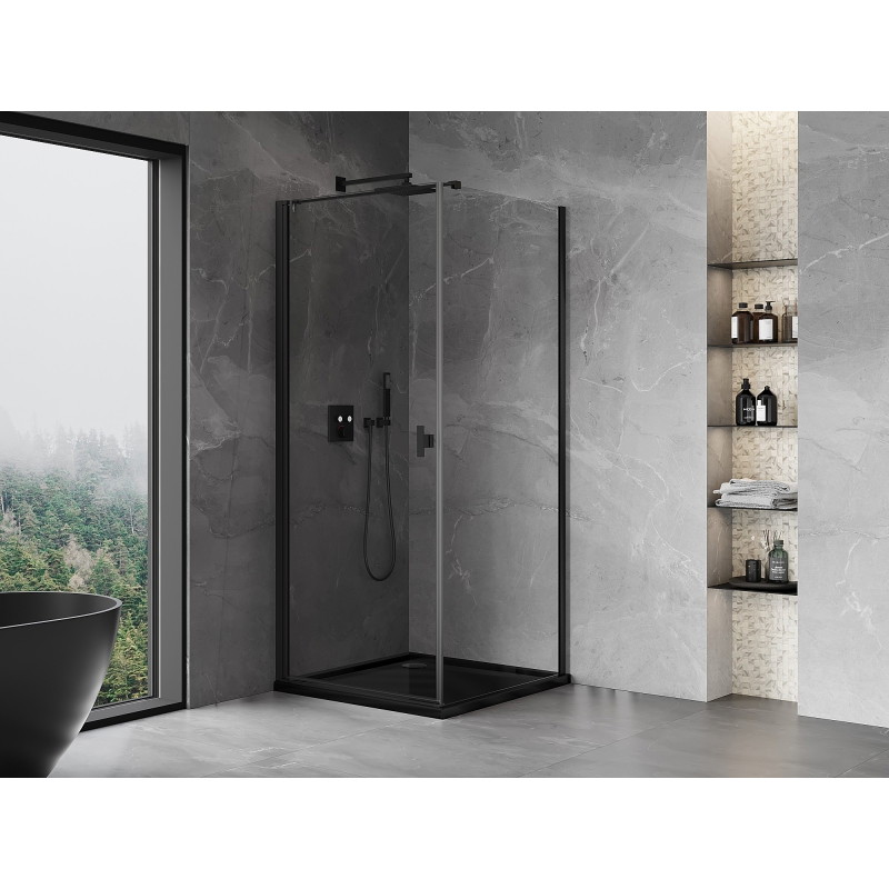 Mexen Mist-B hinged dušikabiin 85 x 85 cm, läbipaistev, must - 8A2T-085-085-70-00