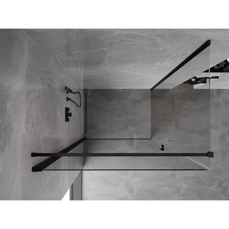 Mexen Mist-B 90 x 100 cm Hinged Shower Enclosure, Transparent, Black - 8A2T-090-100-70-00