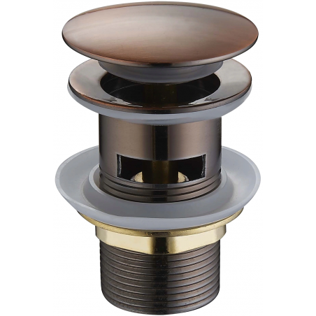 Mexen plug klik-klak rond met overloop, antiek koper - 79920-45