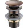 Mexen click-clack round plug with overflow, antique copper - 79920-45