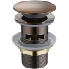 Mexen plug klik-klak rond met overloop, antiek koper - 79920-45