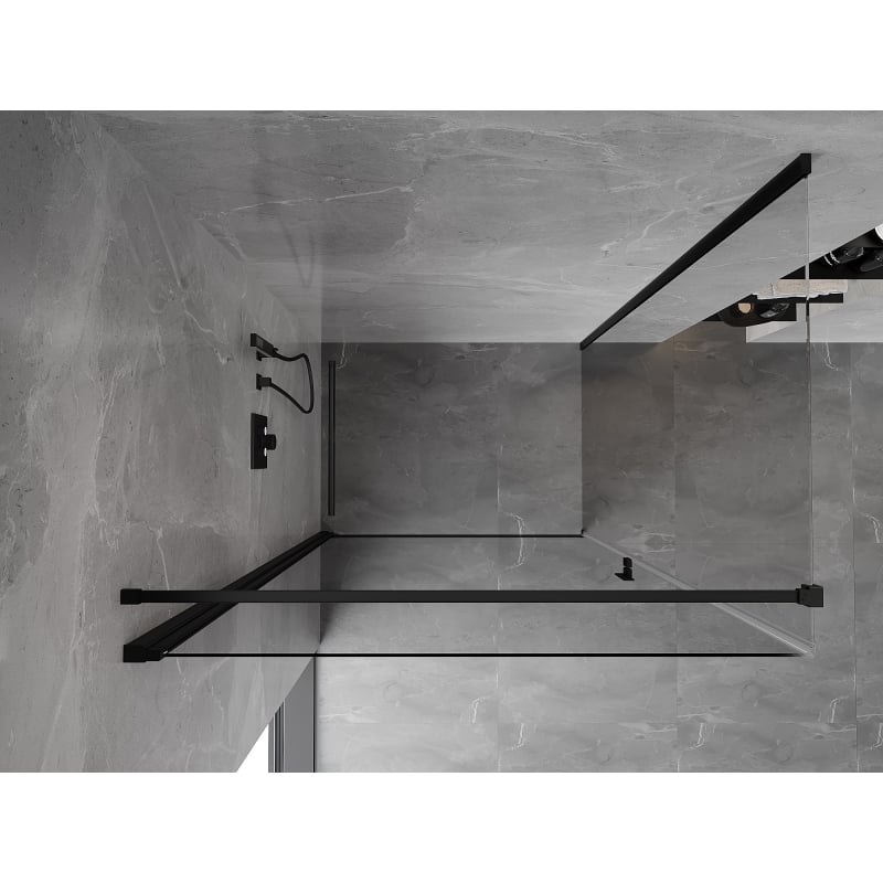 Mexen Mist-B 80 x 80 cm hinged shower enclosure, transparent, black - 8A2T-080-080-70-00